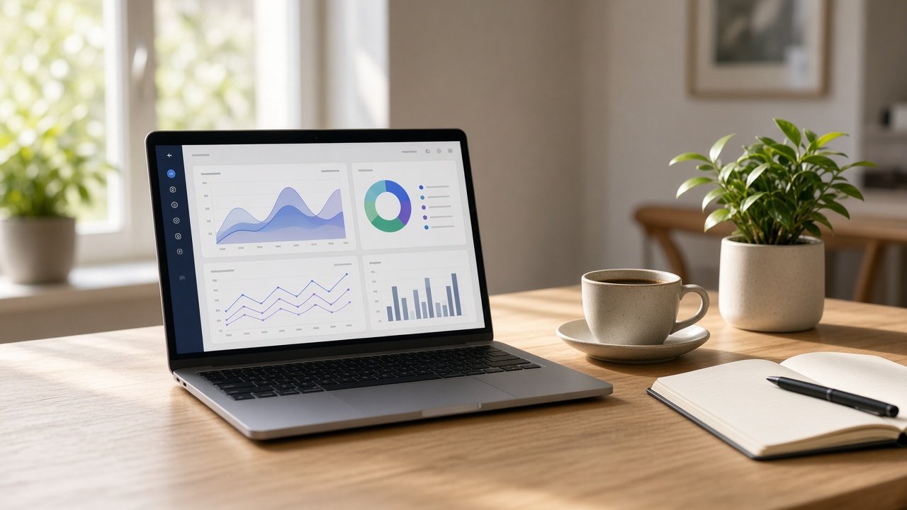 Remote SEO workspace used by an SEO freelancer in Kosovo analysing organic search performance